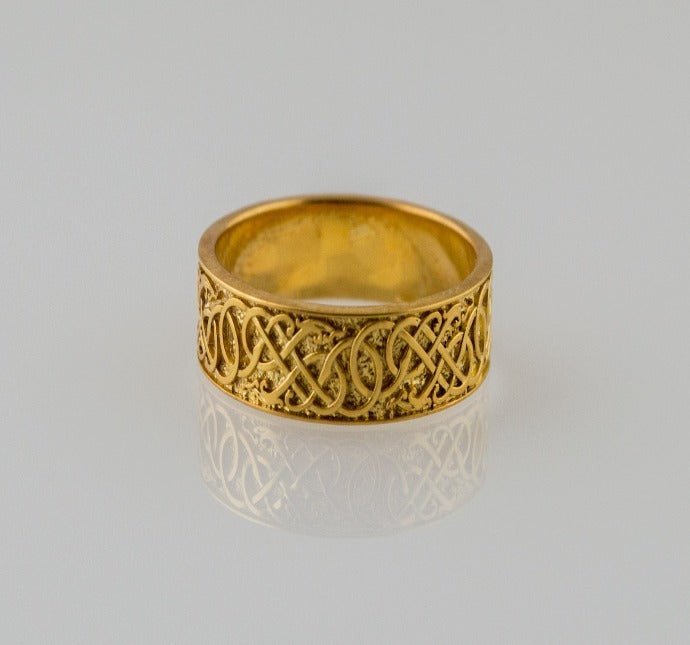 Urnes Ornament Ring Gold Handcrafted Jewelry