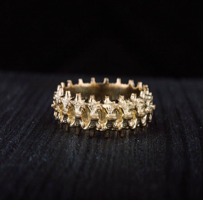 14K Gold Spine Ring Viking Workshop Jewelry