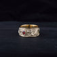 14K Gold Ring with Dragon and Red Cubic Zirconia Jewelry