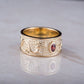 14K Gold Ring with Dragon and Red Cubic Zirconia Jewelry