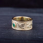 14K Gold Ring with Firebird and Green Cubic Zirconia Jewelry