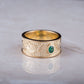 14K Gold Ring with Firebird and Green Cubic Zirconia Jewelry