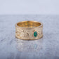 14K Gold Ring with Firebird and Green Cubic Zirconia Jewelry