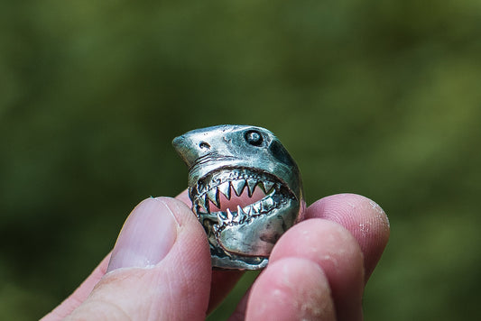 Shark Sterling Silver Animal Ring Unique Jewelry