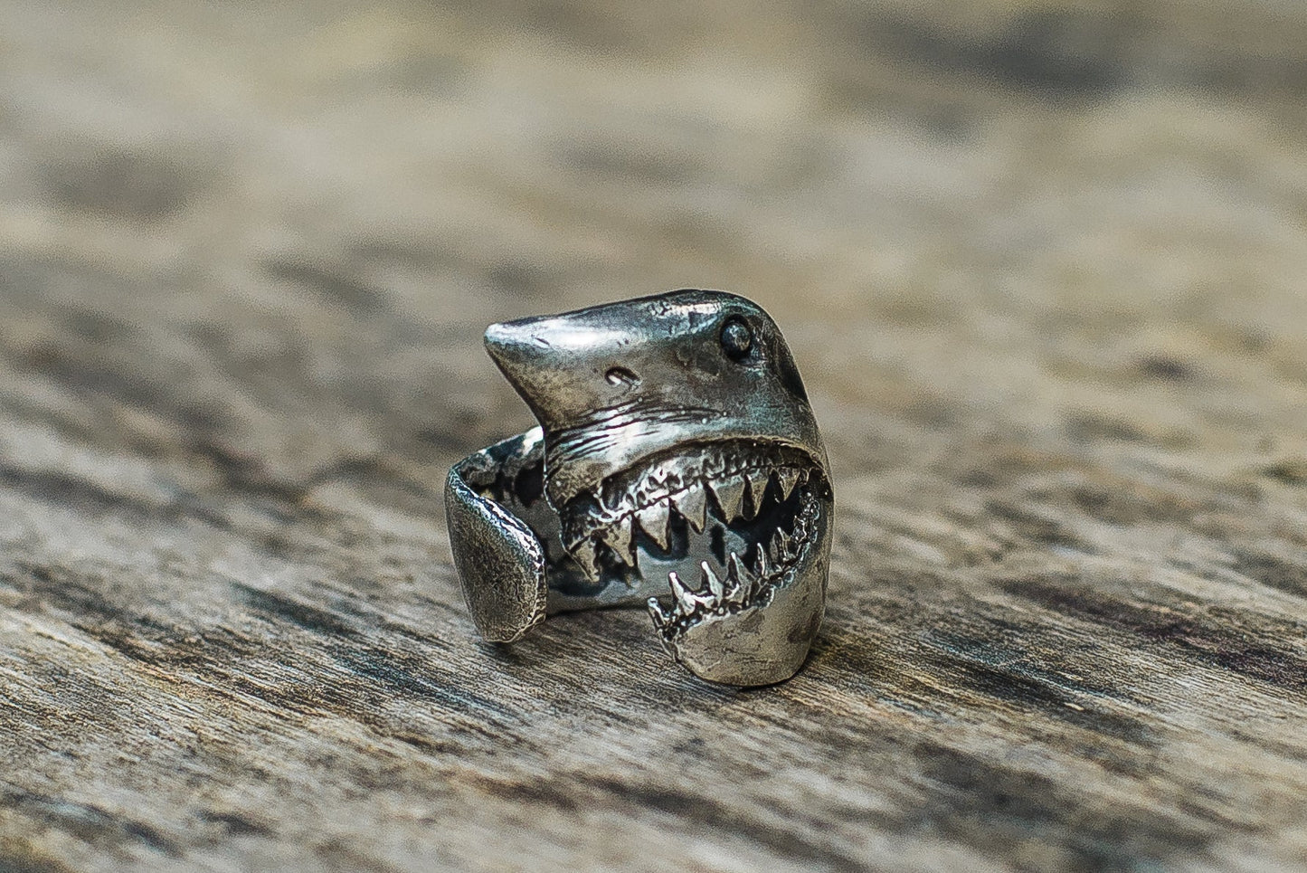 Shark Sterling Silver Animal Ring Unique Jewelry