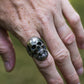 Bearded Skull Sterling Silver Unique Ring Biker Jewelry