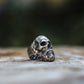 Bearded Skull Sterling Silver Unique Ring Biker Jewelry