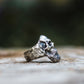 Bearded Skull Sterling Silver Unique Ring Biker Jewelry