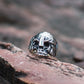 Skull with Helmet Sterling Silver Unique Ring Biker Jewelry