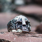 Skull with Helmet Sterling Silver Unique Ring Biker Jewelry