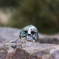 Skull with Helmet Sterling Silver Unique Ring Biker Jewelry