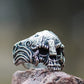 Skull with Helmet Sterling Silver Unique Ring Biker Jewelry