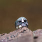 Skull with Helmet Sterling Silver Unique Ring Biker Jewelry