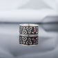 Triquetra Symbol Ring with Red Cubic Zirconia Sterling Silver Celtic Jewelry