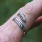 Ouroboros Ring with Elder Futhark Runes Sterling Silver Handmade Viking Jewelry