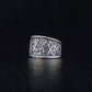 Valknut Symbol With HAIL ODIN Runes Sterling Silver Pagan Ring