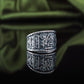 Valknut Symbol With HAIL ODIN Runes Sterling Silver Pagan Ring