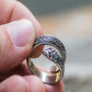 Jormungand Ring with Viking Ornament Sterling Silver Viking Jewelry