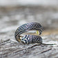 Jormungand Ring with Viking Ornament Sterling Silver Viking Jewelry