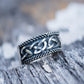 Unique Viking Ring with Norse Ornament Sterling Silver Handcrafted Jewelry