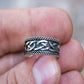 Unique Viking Ring with Norse Ornament Sterling Silver Handcrafted Jewelry