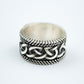 Unique Viking Ring with Norse Ornament Sterling Silver Handcrafted Jewelry