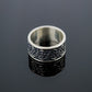 Viking Ring with Scandinavian Ornament Sterling Silver Unique Jewelry