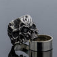 Twins Skull Ring Sterling Silver Unique Biker Jewelry