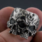 Twins Skull Ring Sterling Silver Unique Biker Jewelry