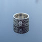 Beautiful Ornament Ring with White Cubic Zirconia Sterling Silver Viking Jewelry