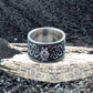 Beautiful Ornament Ring with White Cubic Zirconia Sterling Silver Viking Jewelry