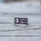 Beautiful Ornament Ring with White Cubic Zirconia Sterling Silver Viking Jewelry