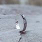 Beautiful Ornament Ring with White Cubic Zirconia Sterling Silver Viking Jewelry