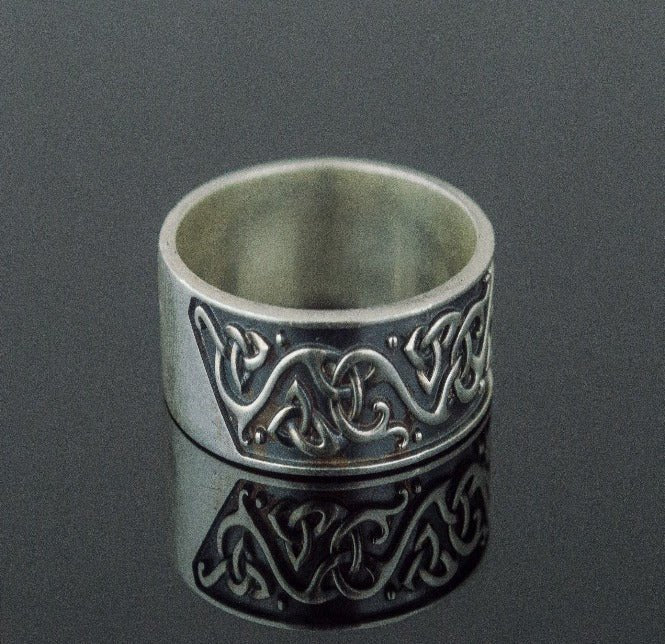 Beautiful Ornament Ring Sterling Silver Viking Jewelry