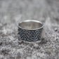 Ring with Norse Ornament Sterling Silver Viking Jewelry
