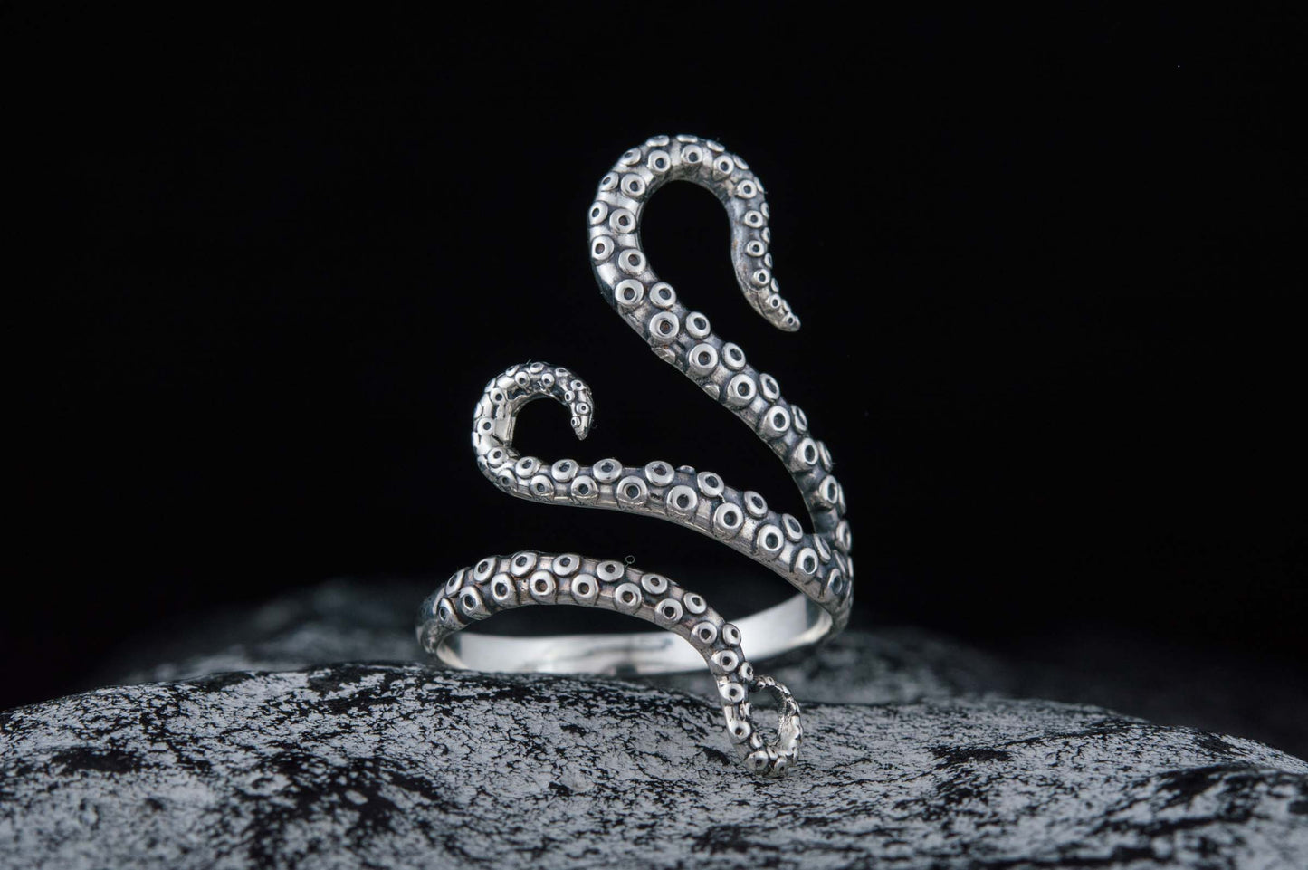 Kraken Ring Unique Animal Sterling Silver Ring Handcrafted Unique Jewelry