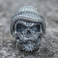 Skull Biker Ring Sterling Silver Unique Handmade Jewelry