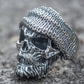 Skull Biker Ring Sterling Silver Unique Handmade Jewelry