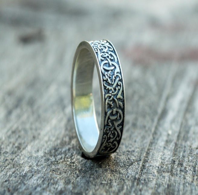 Norse Ornament Ring Sterling Silver Handcrafted Jewelry