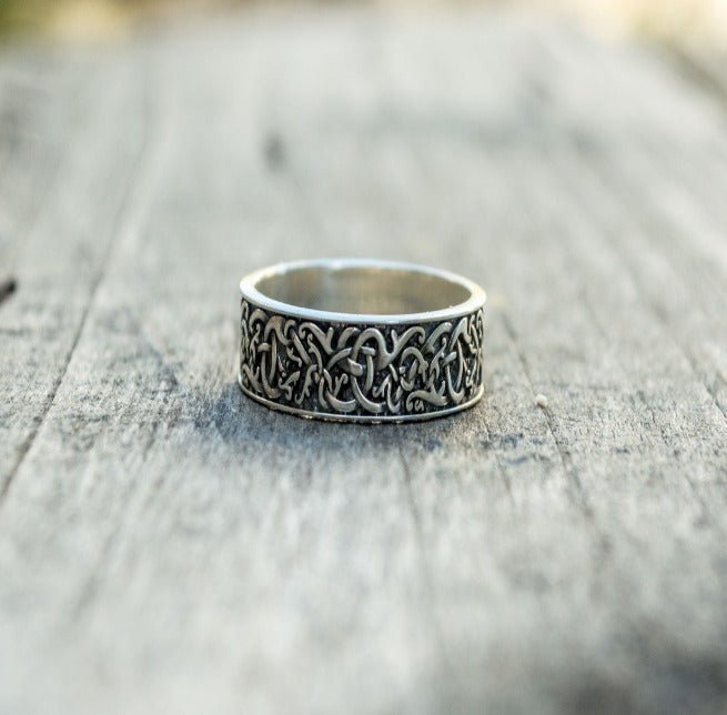 Norse Ornament Ring Sterling Silver Handcrafted Jewelry