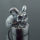 Skull with Horns Ring Sterling Silver Handmade Jewelry