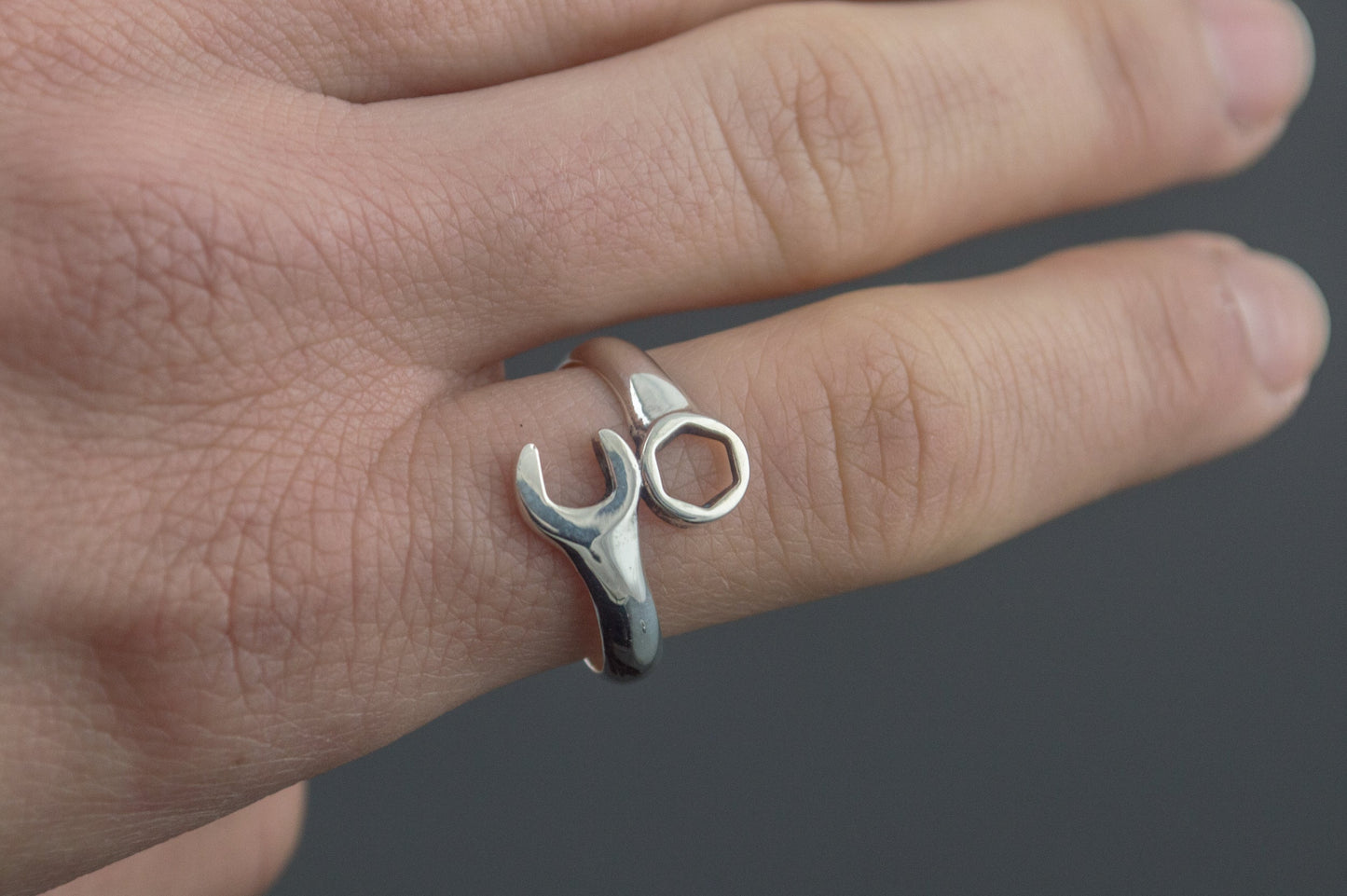 Wrench Ring Sterling Silver Unique Handmade Jewelry