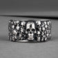 Ring with Skulls Sterling Silver Unique Handmade Biker Jewelry