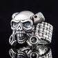 Biker Skull Ring Handmade Sterling SIlver Jewelry