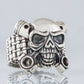 Biker Skull Ring Handmade Sterling SIlver Jewelry