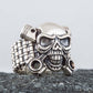 Biker Skull Ring Handmade Sterling SIlver Jewelry