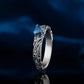 Viking Ring with Blue Gem Sterling Silver Jewelry