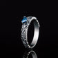 Viking Ring with Blue Gem Sterling Silver Jewelry