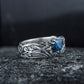 Viking Ring with Blue Gem Sterling Silver Jewelry