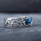 Viking Ring with Blue Gem Sterling Silver Jewelry